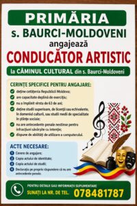 Anunţ funcţie vacantă conducător artistic